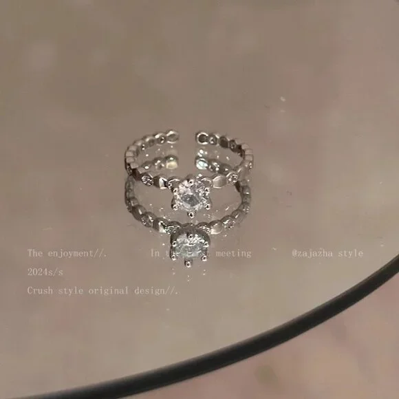 Women’s Zircon Open Adjustable Ring Minimalist Jewelry