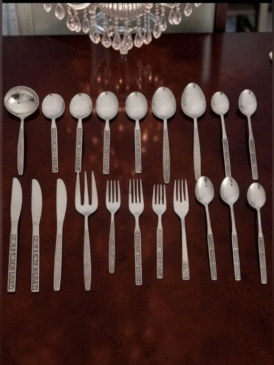 (Lot Of 20) Assorted Oneida Northland Spring Fever Stainless Steel Flatware Set.