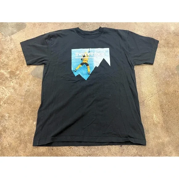 The North Face Mountain Heavyweight‎ T Shirt Unisex Medium Black Graphic Print