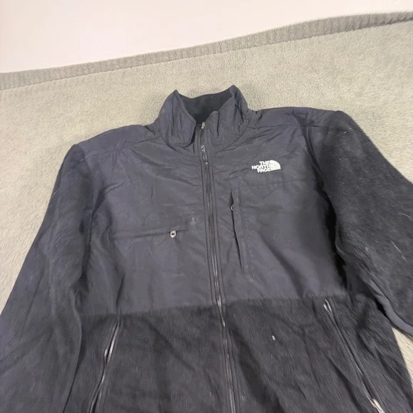 The North Face Mens Denali Fleece Jacket Black Full Zip Mock Neck Large