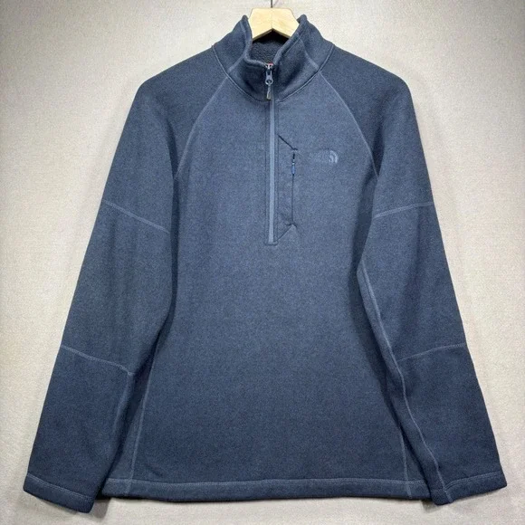 The North Face Fleece Pullover Mens Medium Gordon Lyons Quarter Zip Navy Blue‎