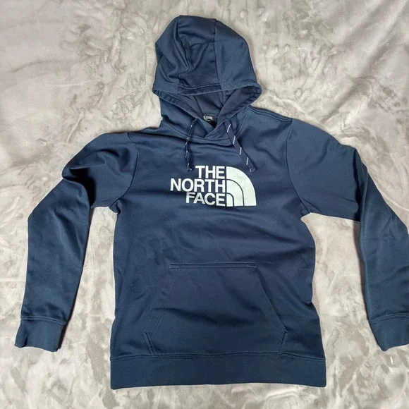 The North Face Mens Navy Blue Half Dome Logo Pullover Hoodie Size Medium