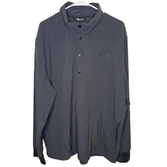 The North Face Mountain Sweatshirt Pullover Mens 2XL 1/4 Snap Neck Quilted Gray