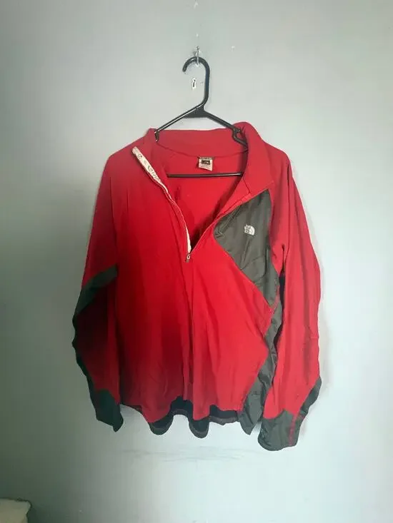 The North Face Full Zip Jacket Mens Red Gray Size XL Read