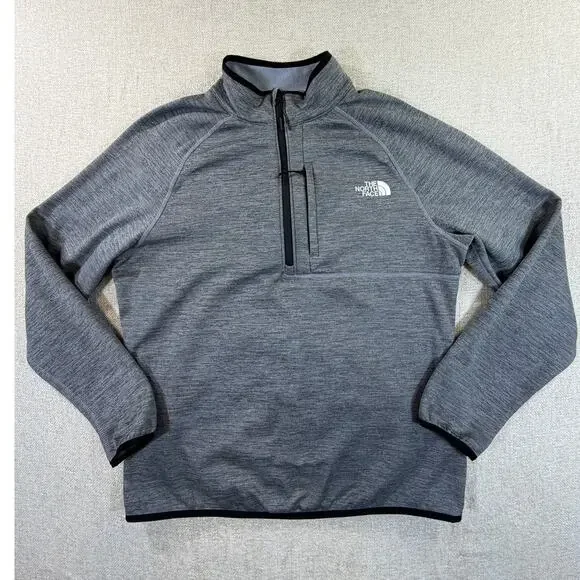 The North Face Men's Large Gray Canyonlands Half Zip Pullover Fleece Hiking Top