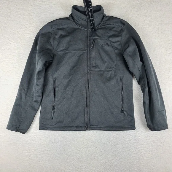 The North Face Jacket Mens Medium Dark Gray Full‎ Zip Zipper Pocket Sweater Coat