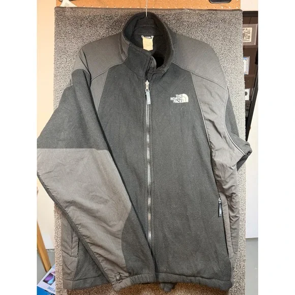 The North Face Fleece Jacket Mens XXL Black Full Zip Denali Style Overlays