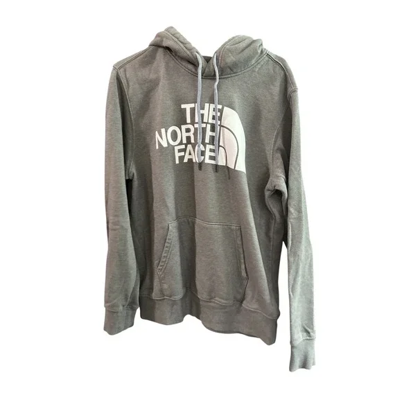 The North Face Mens Half‎ Dome Logo Pullover Hoodie Grey Heather Sweatshirt L