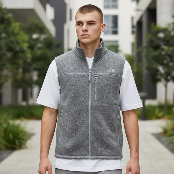 NORTH FACE Gordon Lyons Fleece Vest XXXL Gray Full Zip Gorpcore Hiking Layer