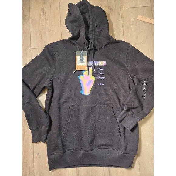 North Face Hoodie Mens Medium Black Graphic Pullover Sweatshirt‎ Outdoor Street