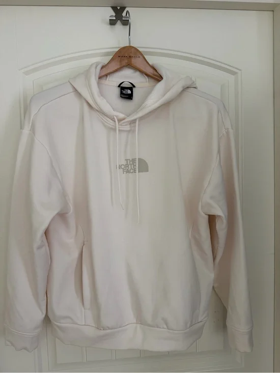The North Face Men's Off-White Hoodie with Center Logo