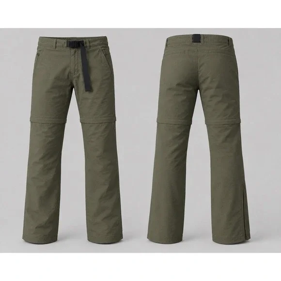 The North Face pants Men 34 Olive Green Convertible Zip Off Hiking Cargo  Belted
