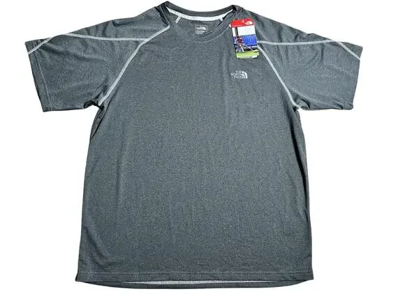 The North Face Shirt Mens L Gray Polyester Moisture Wicking Quick Dry Logo