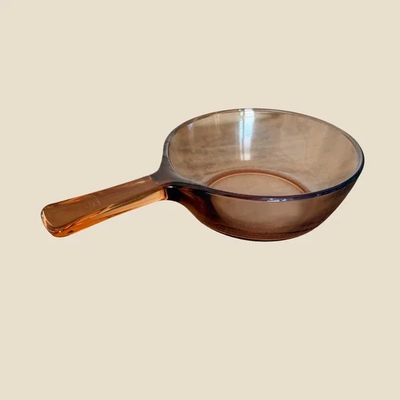 Visions Corning Saucepan Skillet Amber Glass 6