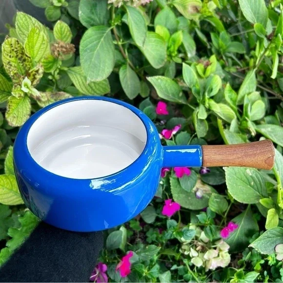 Dansk Kobenstyle Blue Enamel Sauce Pan Fondue Pot Made in France NO LID