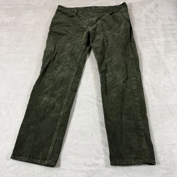 Banana Republic Mens 38x32 Travel Slim Fit Green Corduroy Pants Chino Preppy
