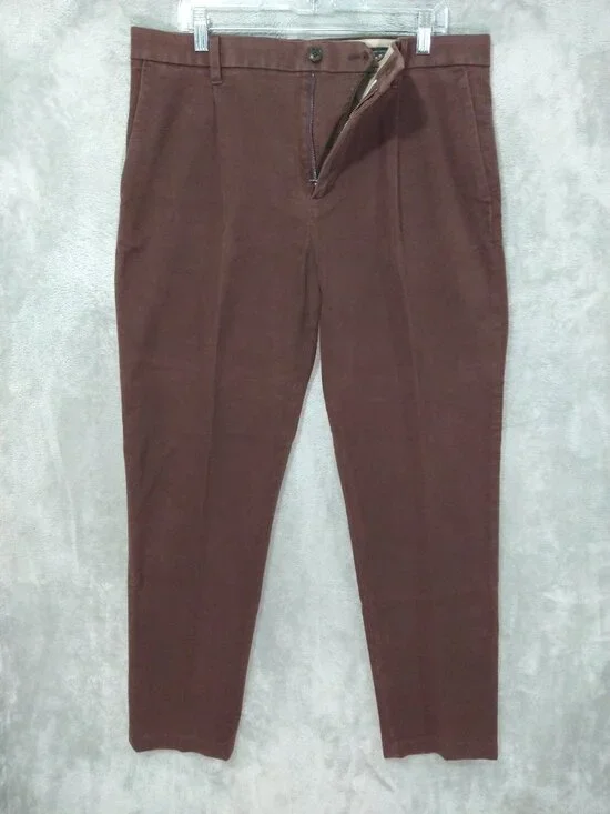 Banana Republic Pants Mens 35x31 Brown Moleskin Traveler Relaxed Tapered Fit