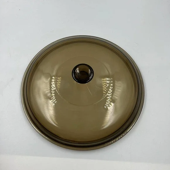 Pyrex Glass Lid 1970's Amber Colored 2.5‎ L Stock Sauce Pan Lid 624-0 Vintage