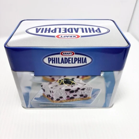 Vintage‎ Collectible Philadelphia Cream Cheese Tin with Recipe Card Collection
