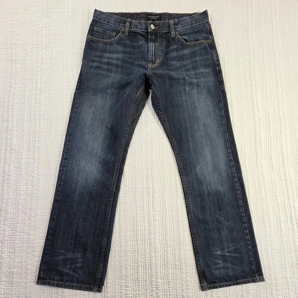 Banana Republic Vintage Straight Mens Jeans Dark Wash Denim 33x30 Blue Cotton