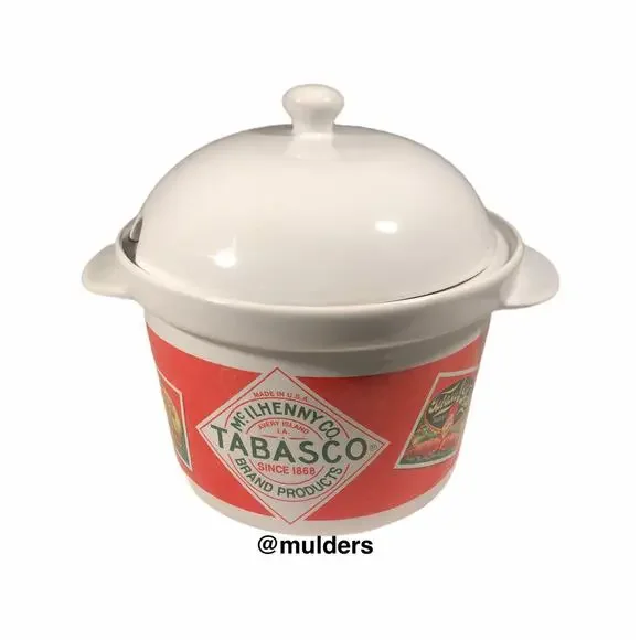 Tabasco Sauce Graphic Themed Vintage Style Retro Kitchen Crock Pot