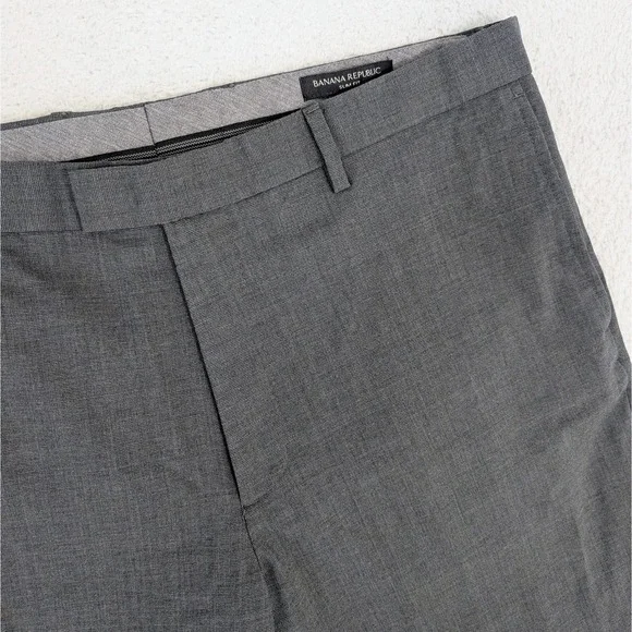 Banana Republic Slim Fit‎ Dark Charcoal Wool Stretch Dress Pants 36x32