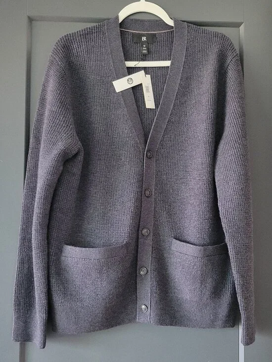 Banana Republic Men's Italian 100% Merino Wool  Cardigan Sweater NWT  Size M