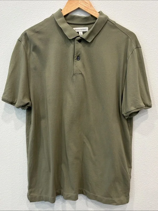 Banana Republic Men’s Sage Polo Shirt Size L Golf Preppy