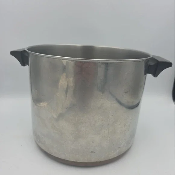 Vintage Revere Ware 8 Qt Stock Pot Copper Clad Clinton IL USA -No Lid-