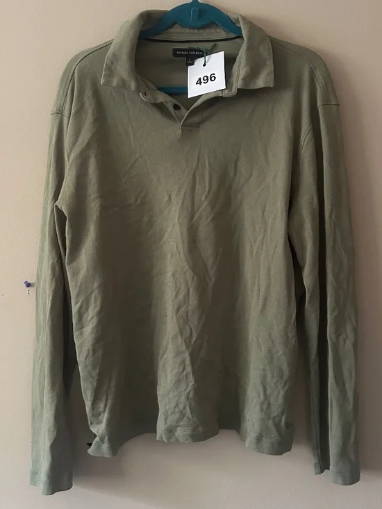 496 Banana Republic Men's Long Sleeve Polo
