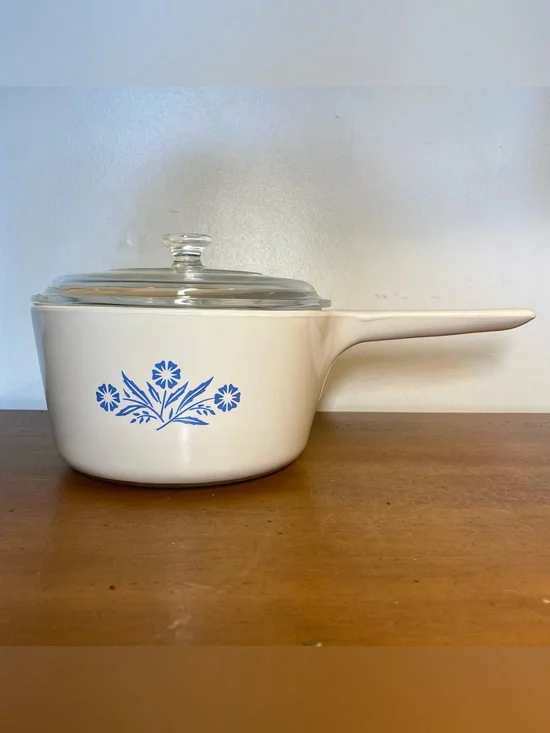 Corning Ware Blue Cornflower Range Topper Aluminum Bottom 1.5 qt N-1 1/2-B Lid