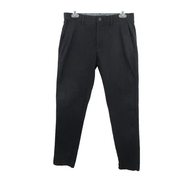 BANANA REPUBLIC Mason Chino Pants Men 30x32 Navy Blue Flat Front Straight Preppy