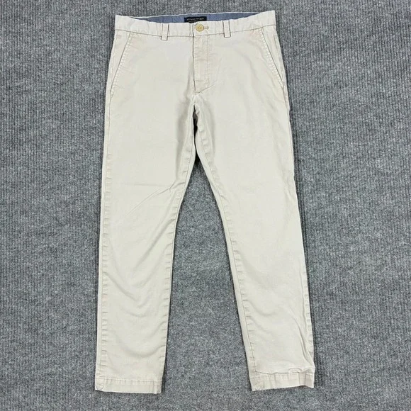 Banana Republic Fulton Skinny Chino Pants Mens Size 32x30 Gray Stretch Casual