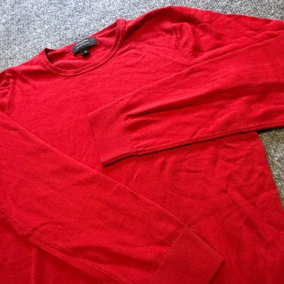 Preppy Banana Republic Forever Sweater Men M Red Crew Neck Cotton Rayon RN54023
