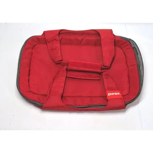 Vintage Pyrex Portables Red Casserole Dish Travel Bag Ice Heating Pack Included