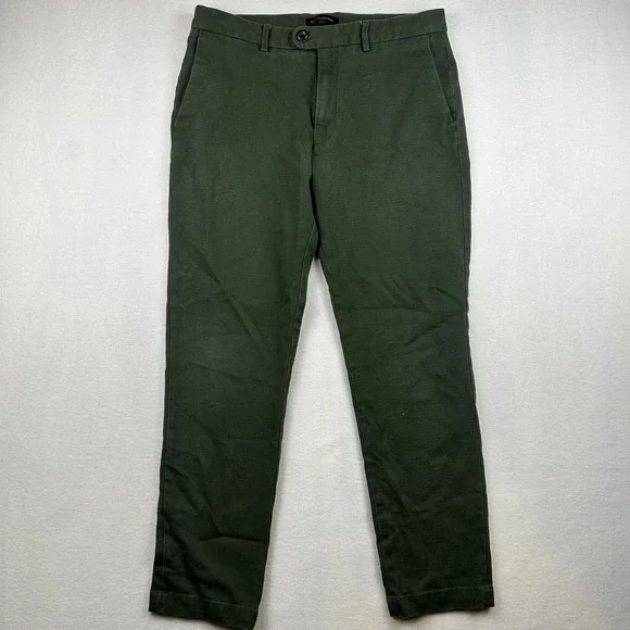 Banana Republic Chino Pants Mens 33x32 Green Slim Fit Cotton Stretch Casual Work