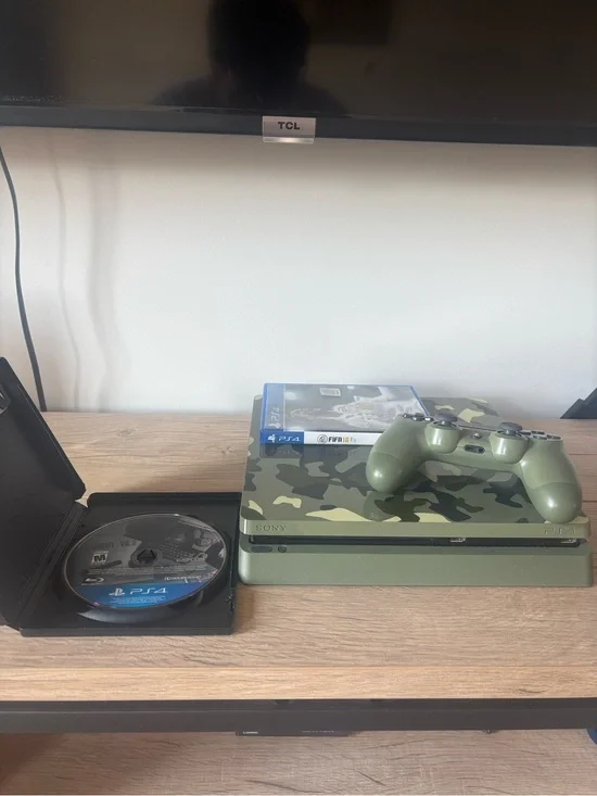 Sony PS4 Slim Camo Green Console with Olive Green Controller