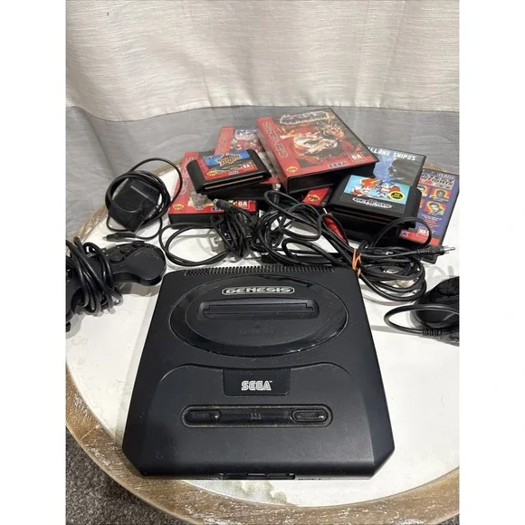 Sega Genesis Console System Bundle W/2 Controllers, 9 Games, Power & RF Cable