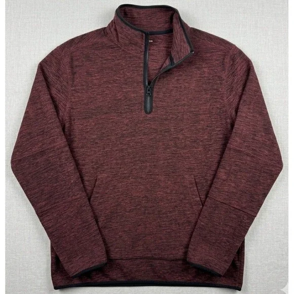 Banana Republic Arctic Fleece Pullover Mens XL Burgundy Heather 1/4 Zip Gorpcore