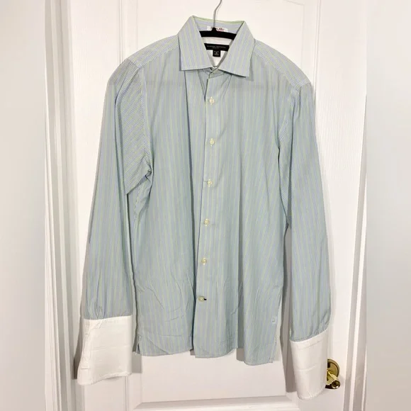 Banana Republic Albini Italian Cotton Slim Fit French Cuff Dress Shirt Men’s M