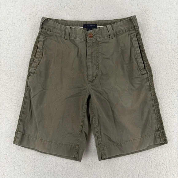 Banana Republic Shorts Mens 31 Green Chino Flat Front Cotton Casual Summer‎