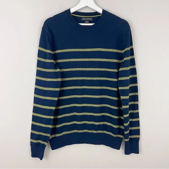 Banana Republic Men's Pima Cotton Cashmere Stripe Crewneck Sweater