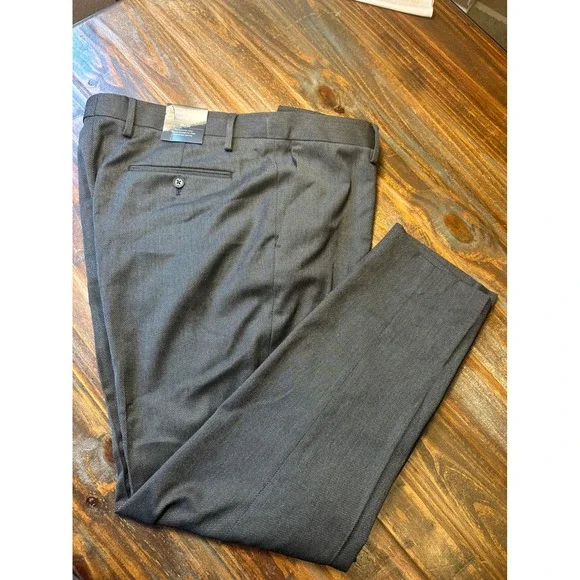 Banana Republic Mens Tailored Fit Dress Pants 38x32 Charcoal Grey Tapered Leg