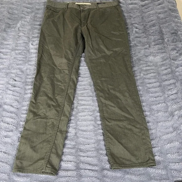 Banana Republic Mens Travel Jean Slim‎ Fit Olive Green Stretch Pants 38x32 AP040