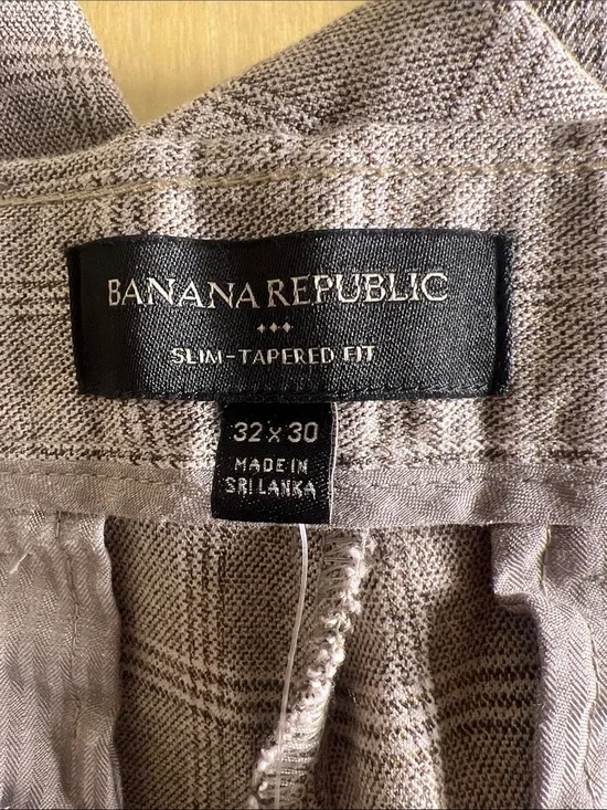 Banana Republic brown Plaid Dress Pants size 32x30