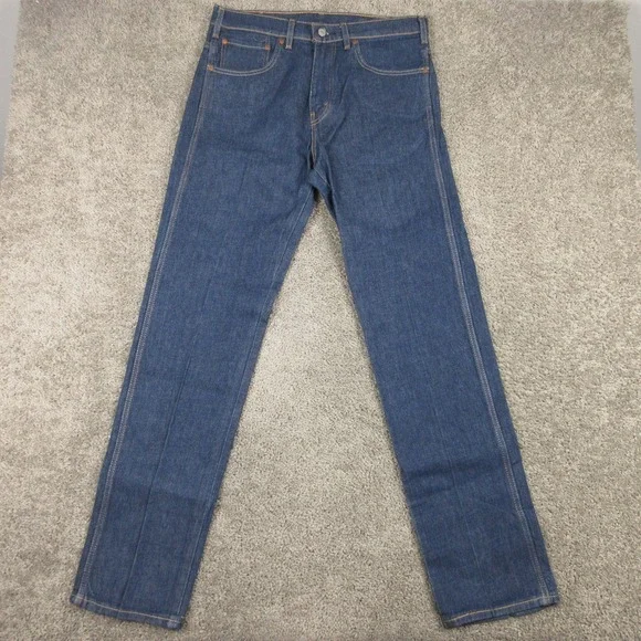 Levis Jeans Mens 33x34 Blue Western Fit Strong Rigid Raw Denim Workwear Pants