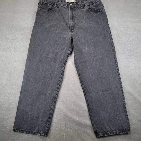 Levi's 550 Relaxed Fit Jeans‎ Mens Actual Sz 39x28 Black Faded Denim
