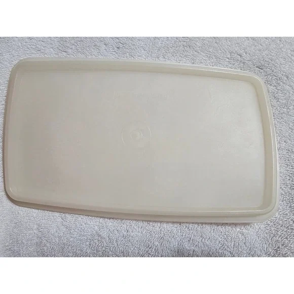 Tupperware Lid Replacement Part 917-13 Off‎ White Rectangle Vintage