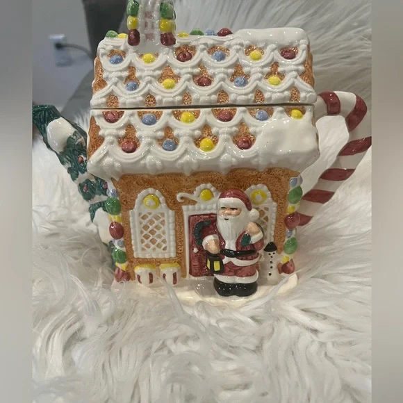 Vintage Fitz & Floyd santa gingerbread house‎ Cookie Jar