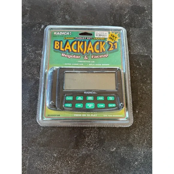 XL Screen Black Jack 21 Regular & Face Up Radica Rare Vintage Sealed Collectible